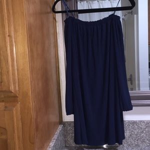 Navy blue off the shoulder dress